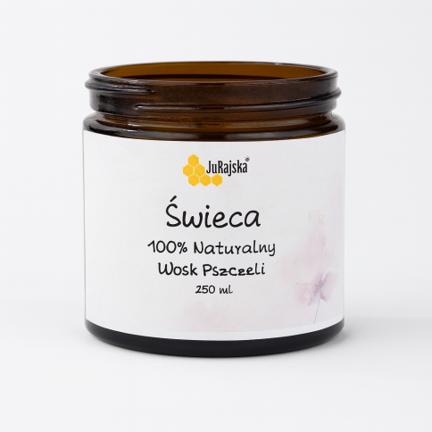 Świeca w szklanym słoiczku z drewnianym knotem 250 ml Świeca w szklanym słoiczku z drewnianym knotem 250 ml