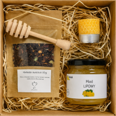 Zestaw prezentowy (Miód+herbata+świeca)