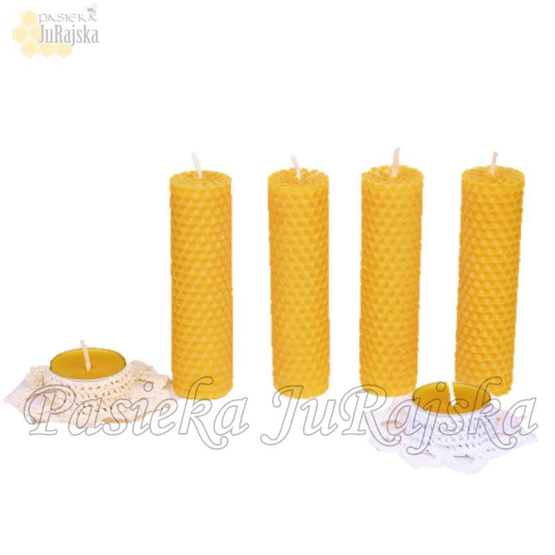 Świeca z wosku pszczelego 12 cm x 3 cm - 4 szt. Świeca z wosku pszczelego 12 cm x 3 cm - 4 szt.