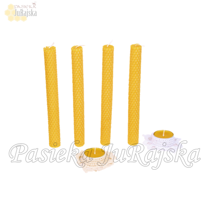 Świeca z wosku pszczelego 20 cm x 2 cm - 5 szt.